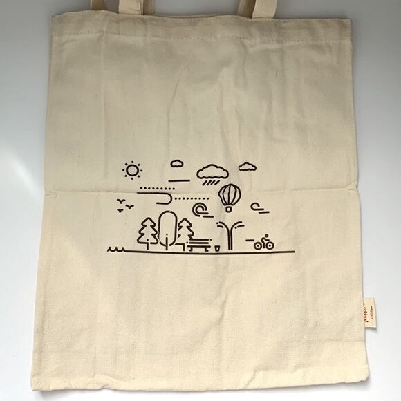 Cotton Canvas Shopping Tote NEW - Picture 2 of 4